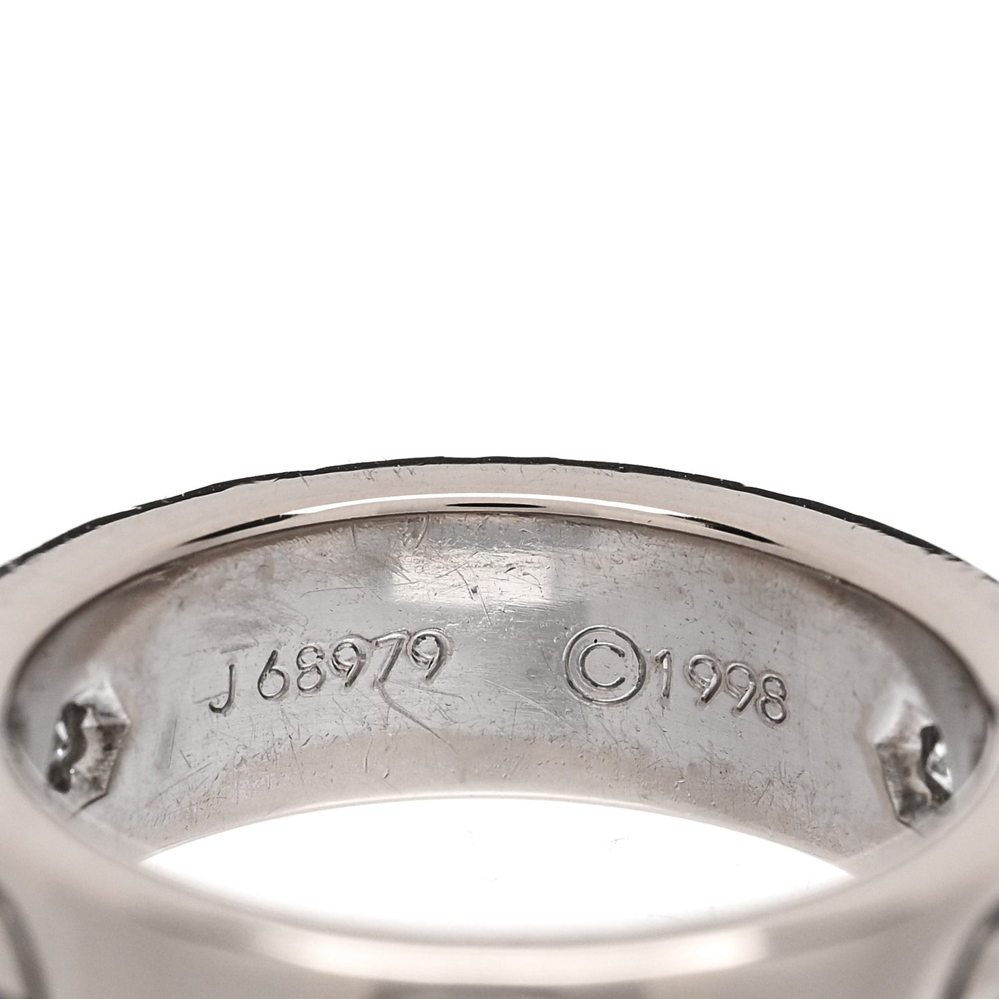 18K White Gold 3 Diamond 5.5mm LOVE Ring 46 3.75