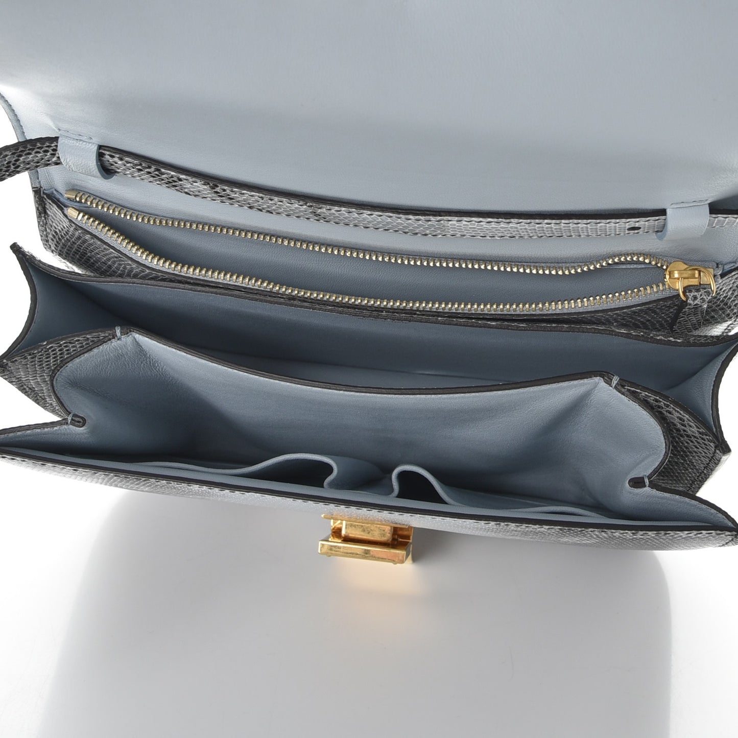 Lizard Medium Classic Box Flap Bag Mineral