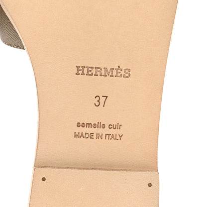 Hermes Epsom Oran Sandals 37 Etoupe 6 of 9