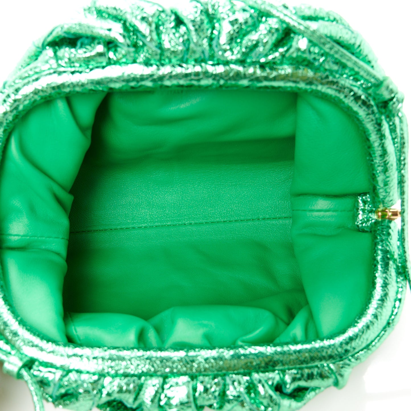 Metallic Nappa Intrecciato The Mini Pouch Parakeet