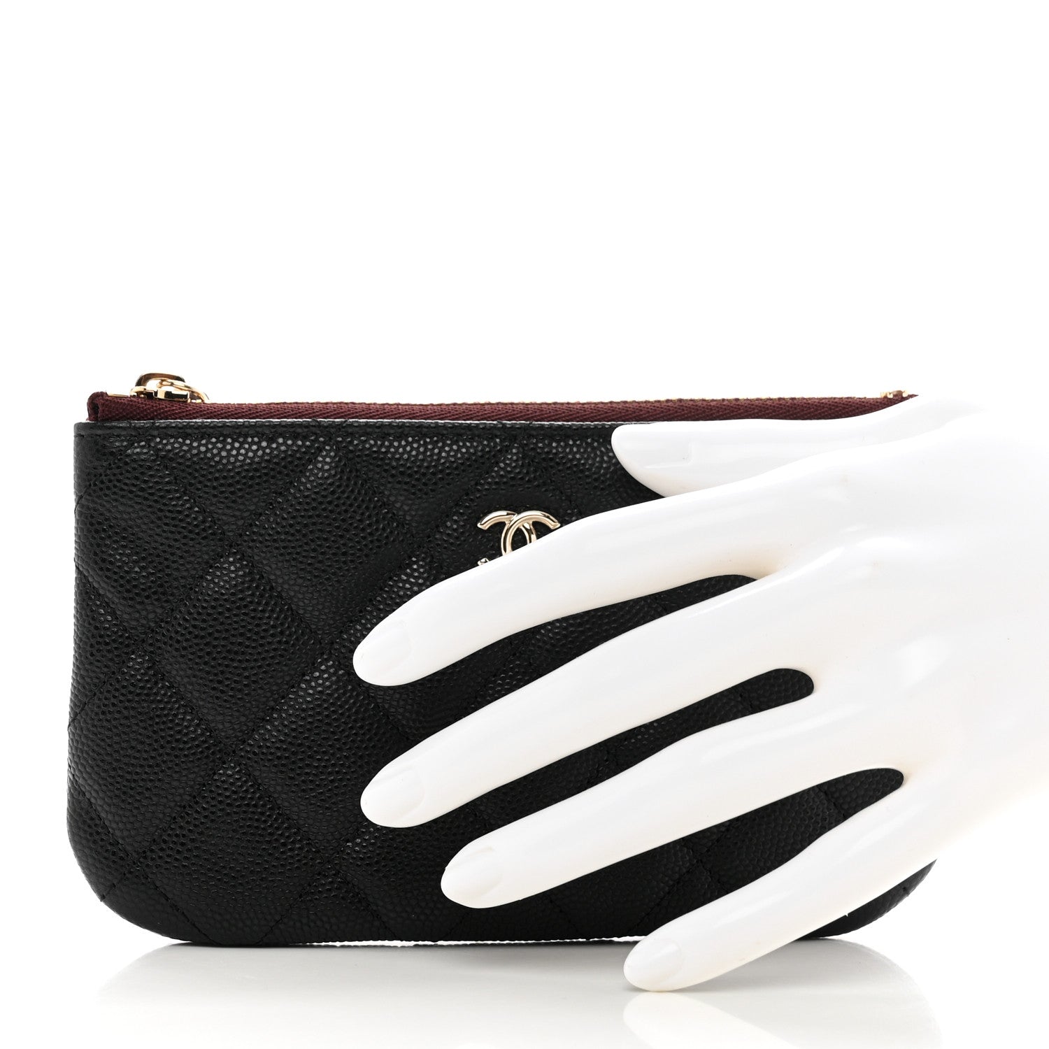 Chanel Caviar Quilted Small Cosmetic Case Black 2 of 7
