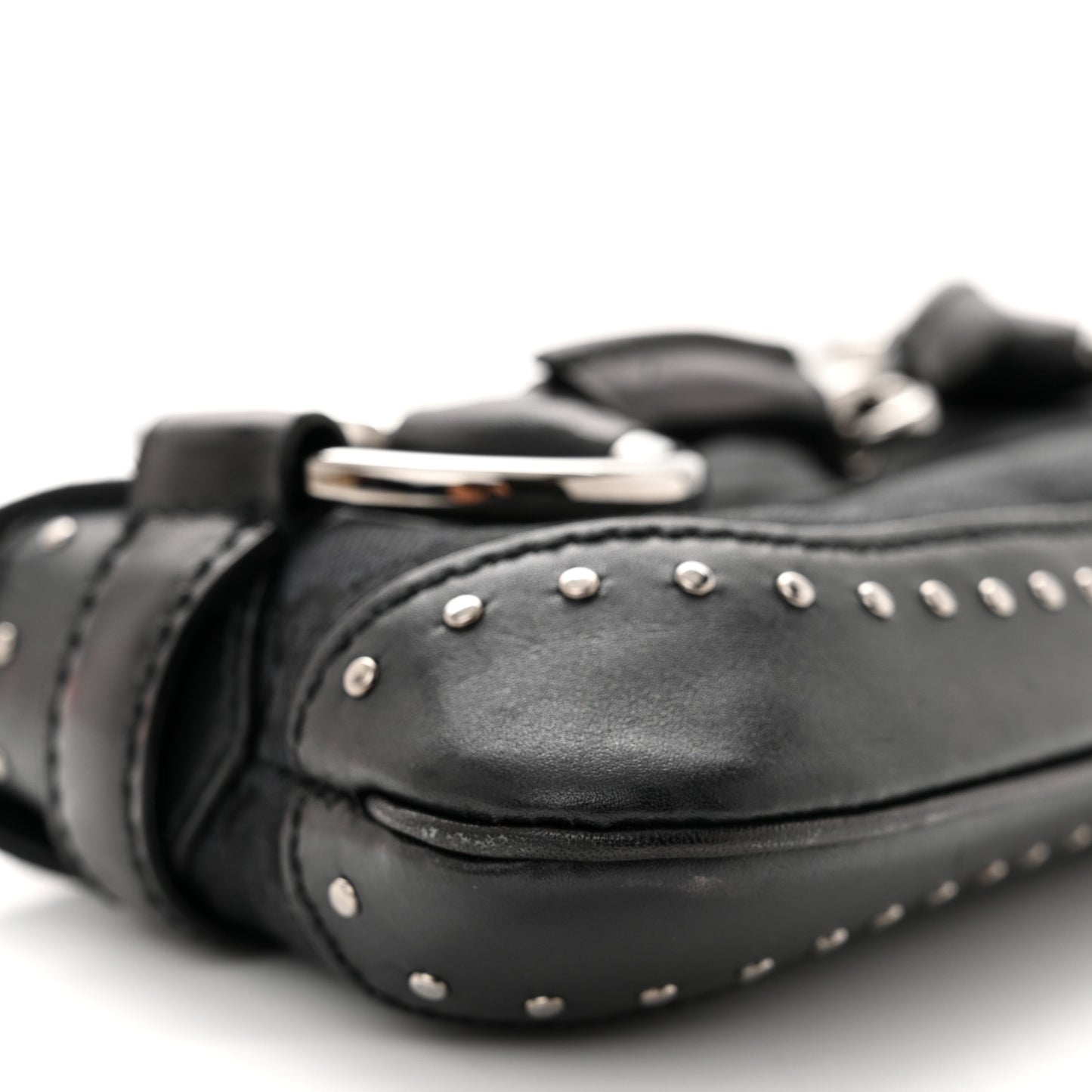 Monogram Studded Horsebit Clutch Black