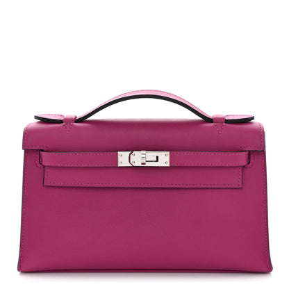 Hermes Swift Kelly Pochette Clutch Rose Pourpre 1 of 10