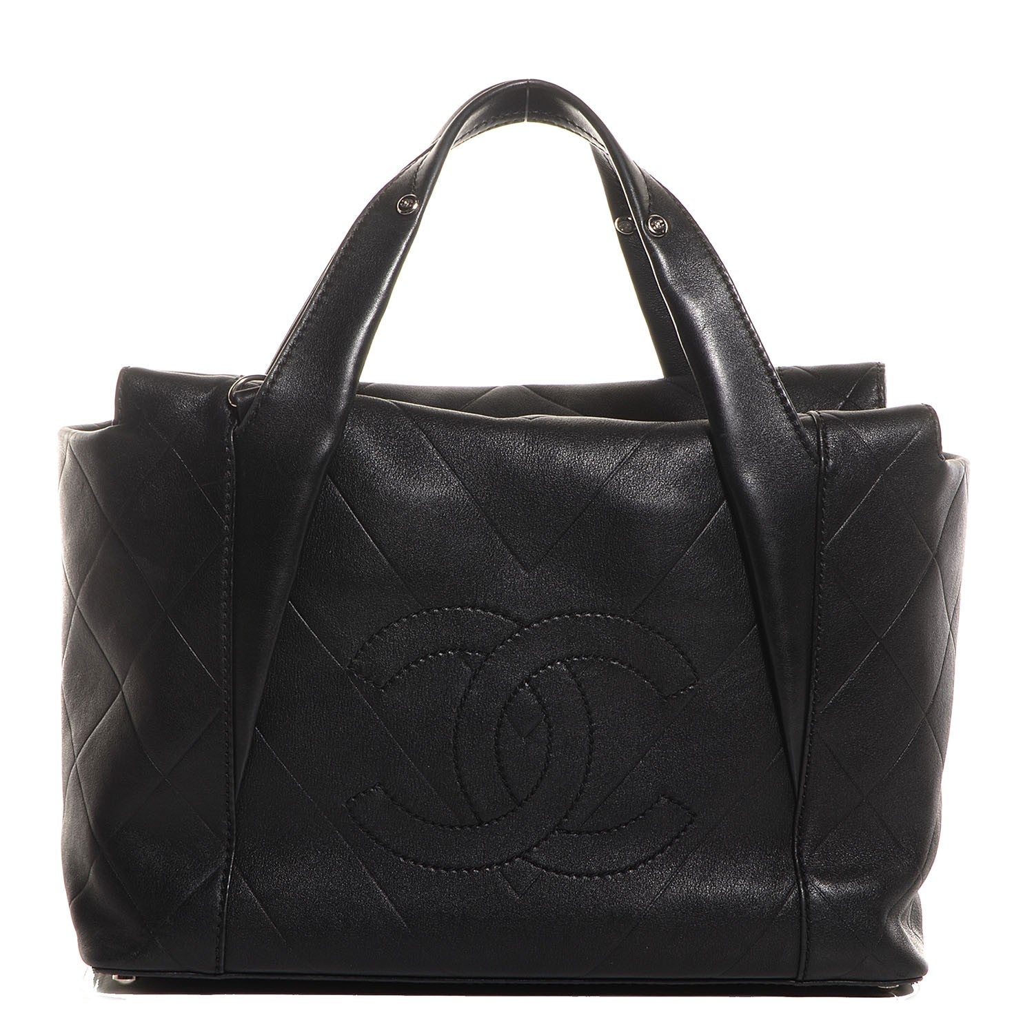 Chanel Calfskin CC Chevron All Day Long CC Bag Black 1 of 7
