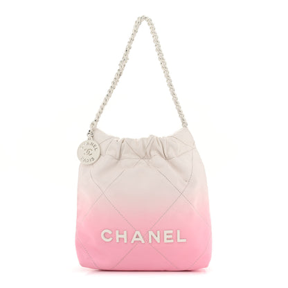 Chanel Patent Gradient Calfskin Quilted Mini Chanel 22 White Light Pink 1 of 12