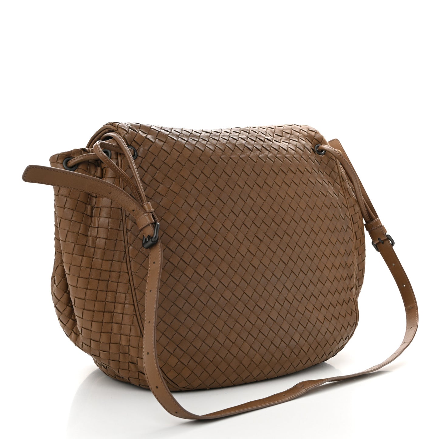 Nappa Intrecciato Messenger Bag Light Brown