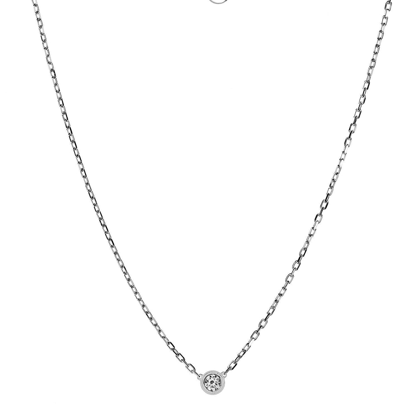 18K White Gold Diamond SM D'Amour Pendant Necklace