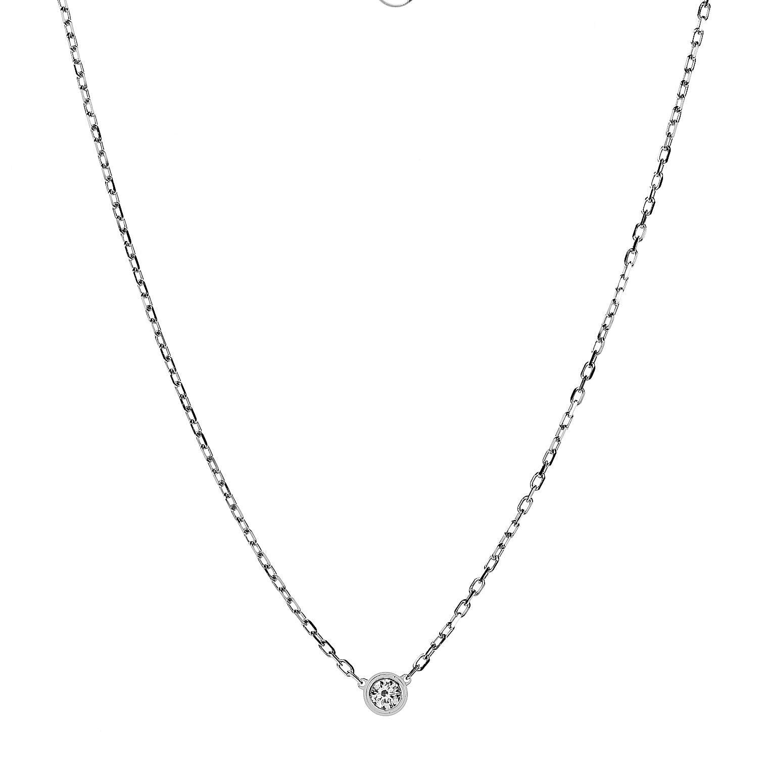 Cartier 18K White Gold Diamond SM D'Amour Pendant Necklace 1 of 6