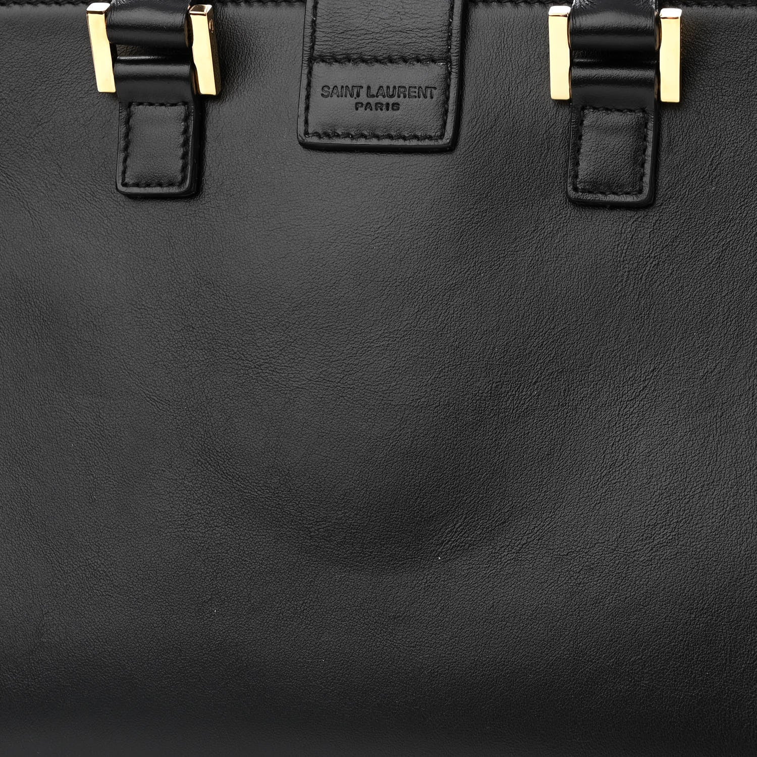 Saint Laurent Calfskin Monogram Baby Cabas Black 12 of 13