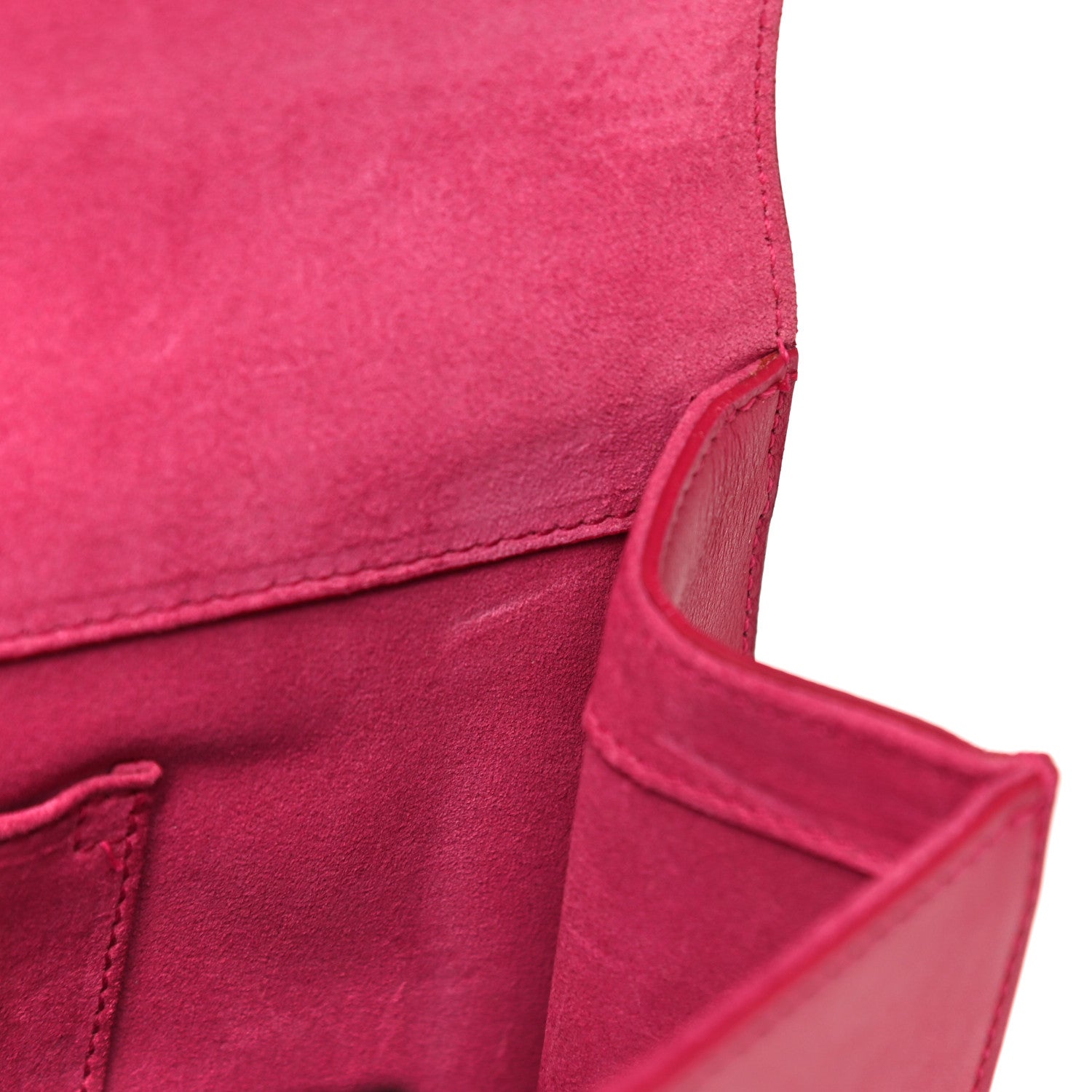 Saint Laurent Calfskin Classic Y Ligne Clutch Fuchsia 12 of 29