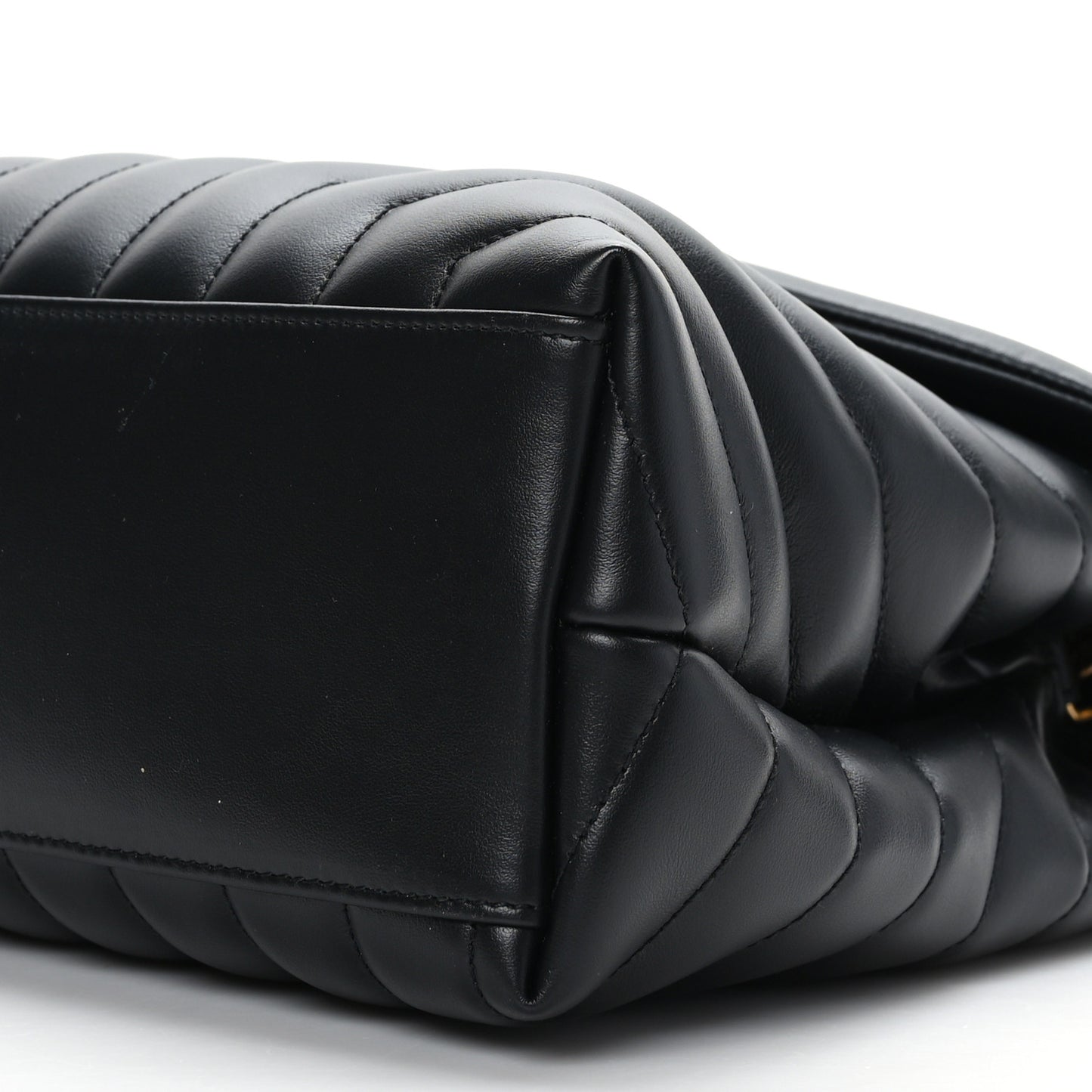 Calfskin Y Quilted Monogram Medium Loulou Chain Satchel Black