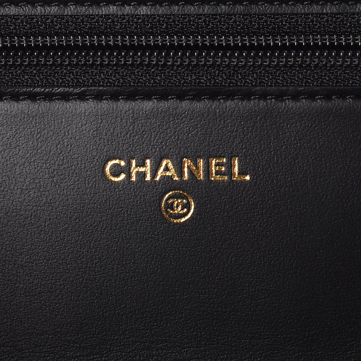 Chanel Letter Calfskin Embossed Quilted Wallet On Chain WOC Black 7 of 9