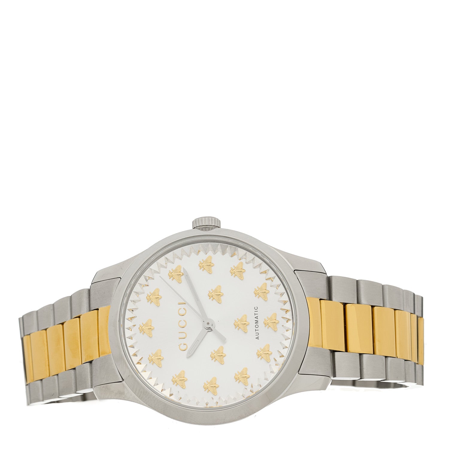 Gucci Stainless Steel 38mm G-Timeless Two Tone Bee Automatic Watch Silver 2 of 5