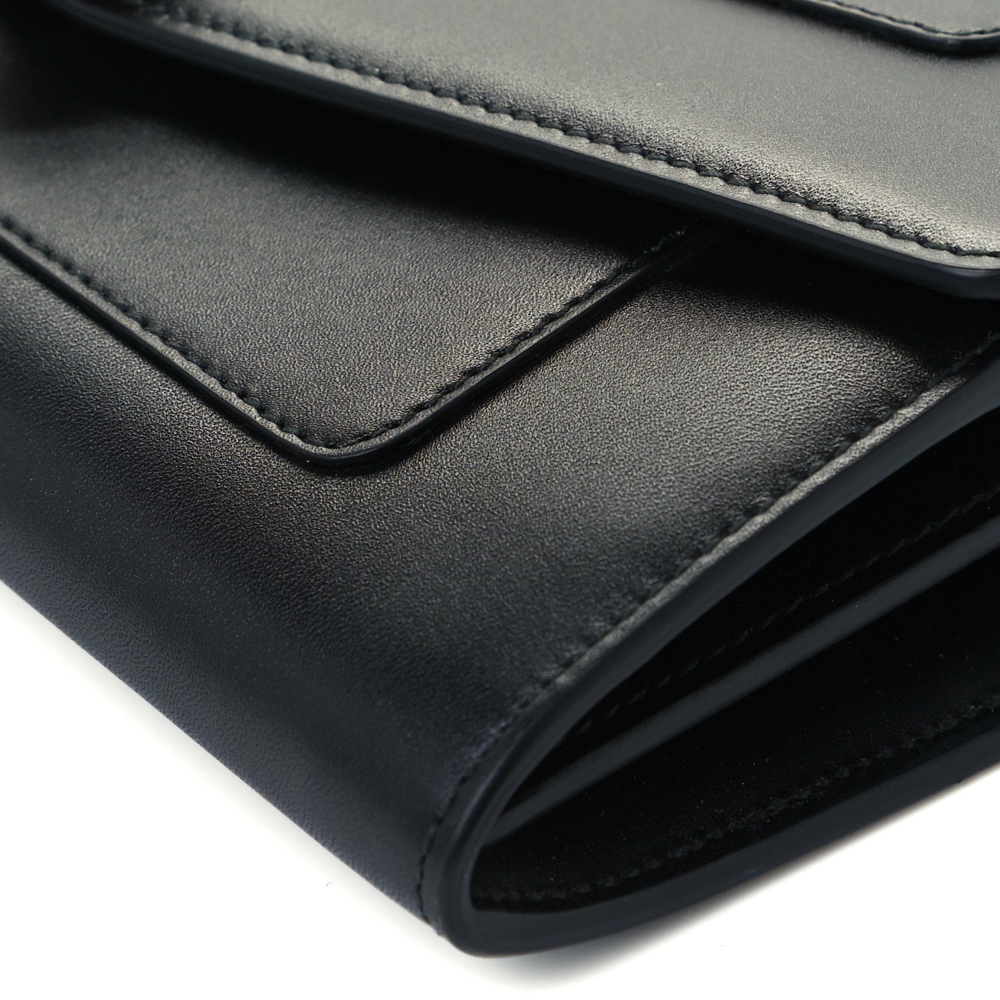 Calfskin Serpenti Forever Chain Wallet Black