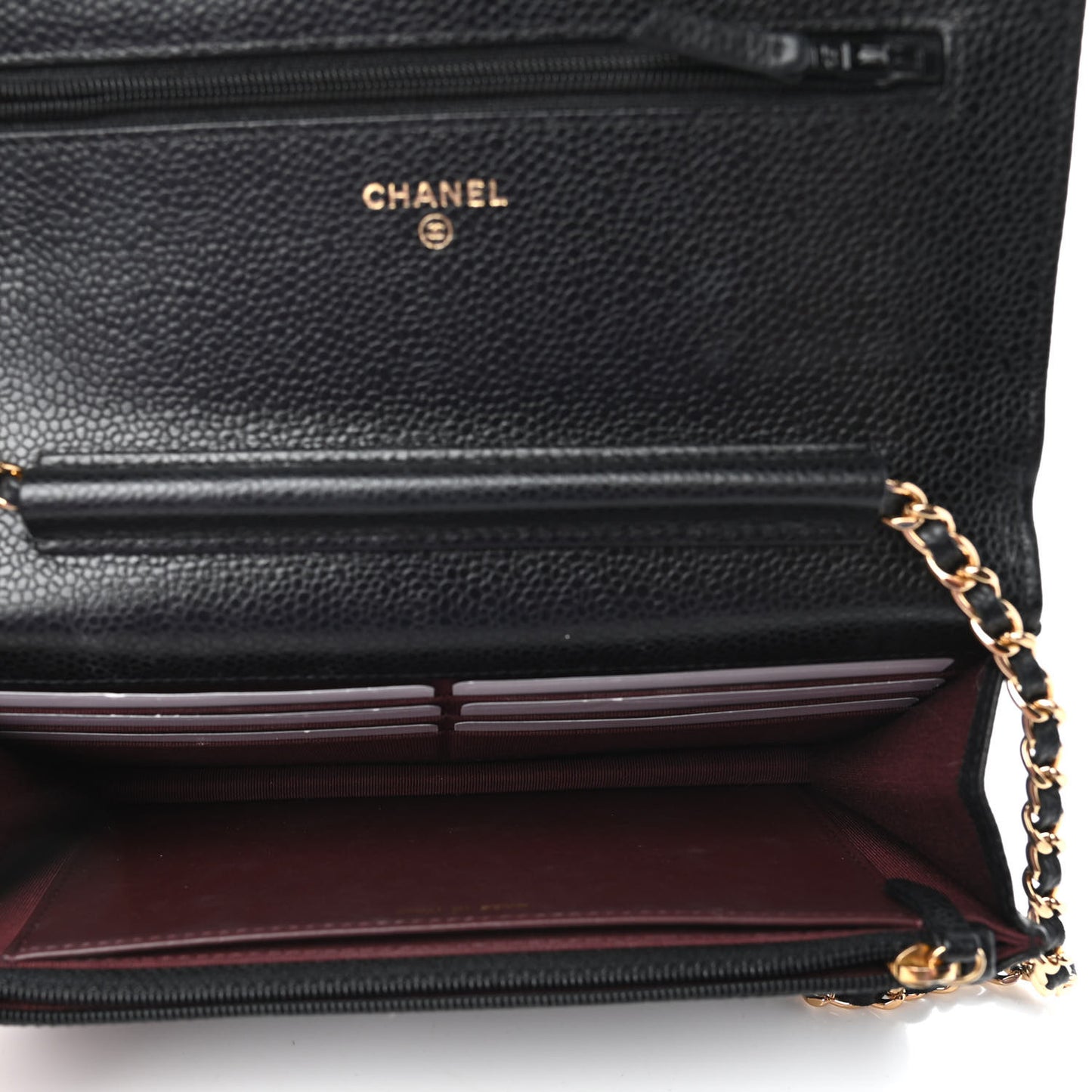 Caviar Quilted Wallet On Chain WOC Black