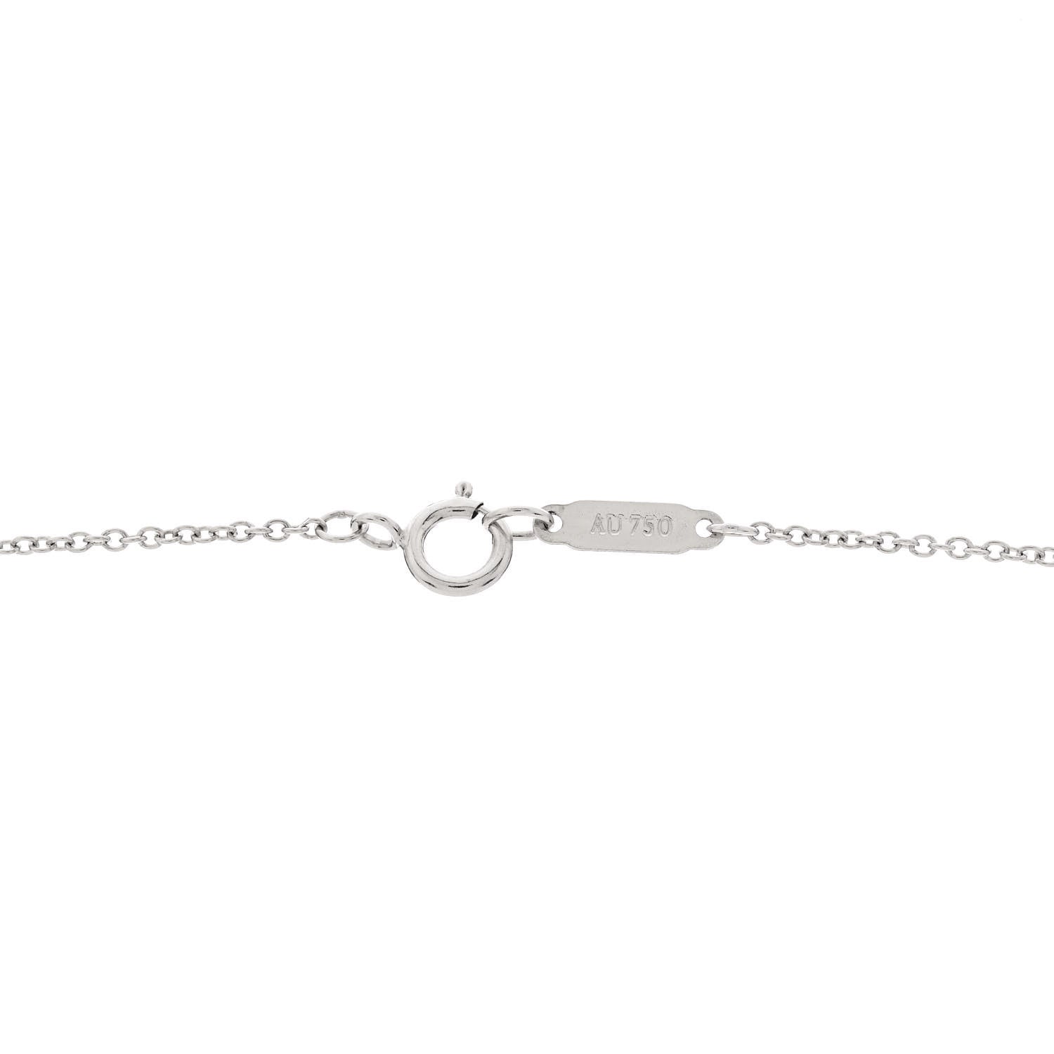 Tiffany 18K White Gold Diamond Atlas Key Pendant Necklace 6 of 7