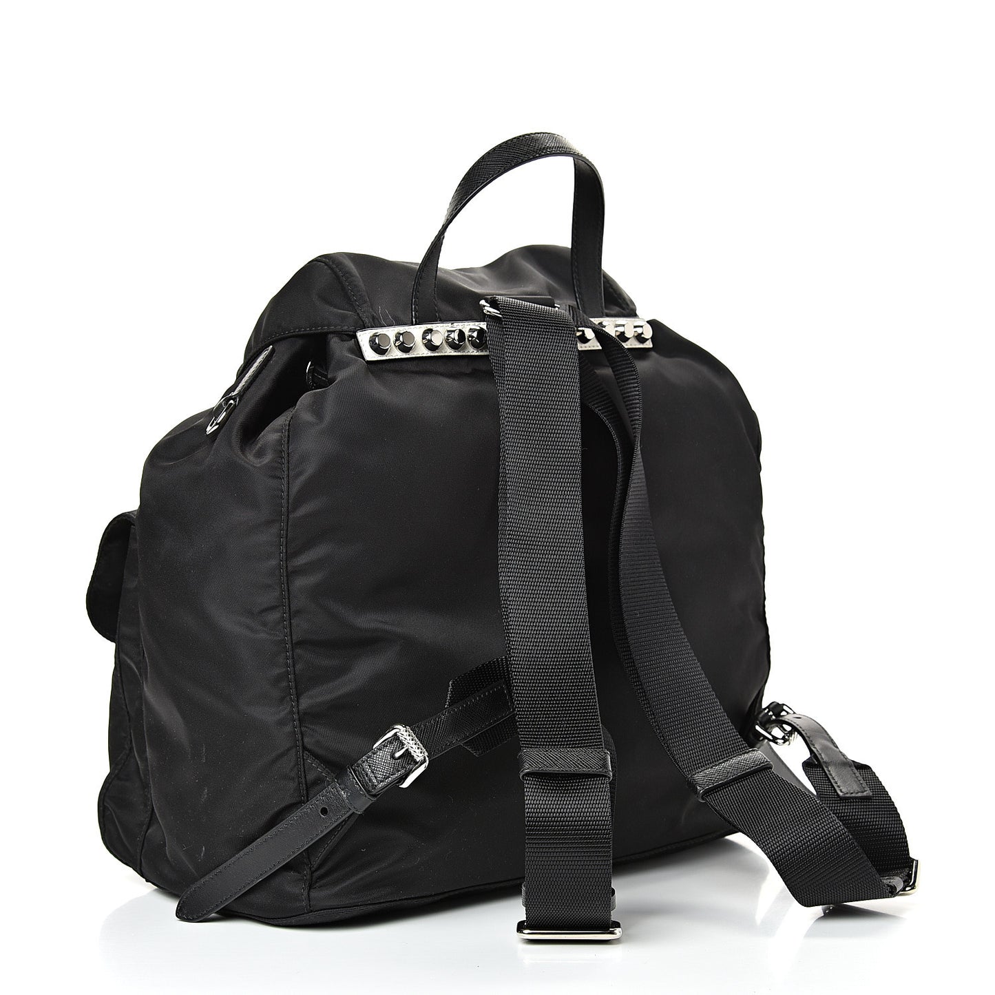 Nylon New Vela Studded Backpack Black Green