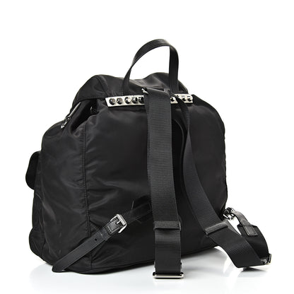 Prada Nylon New Vela Studded Backpack Black Green 2 of 11