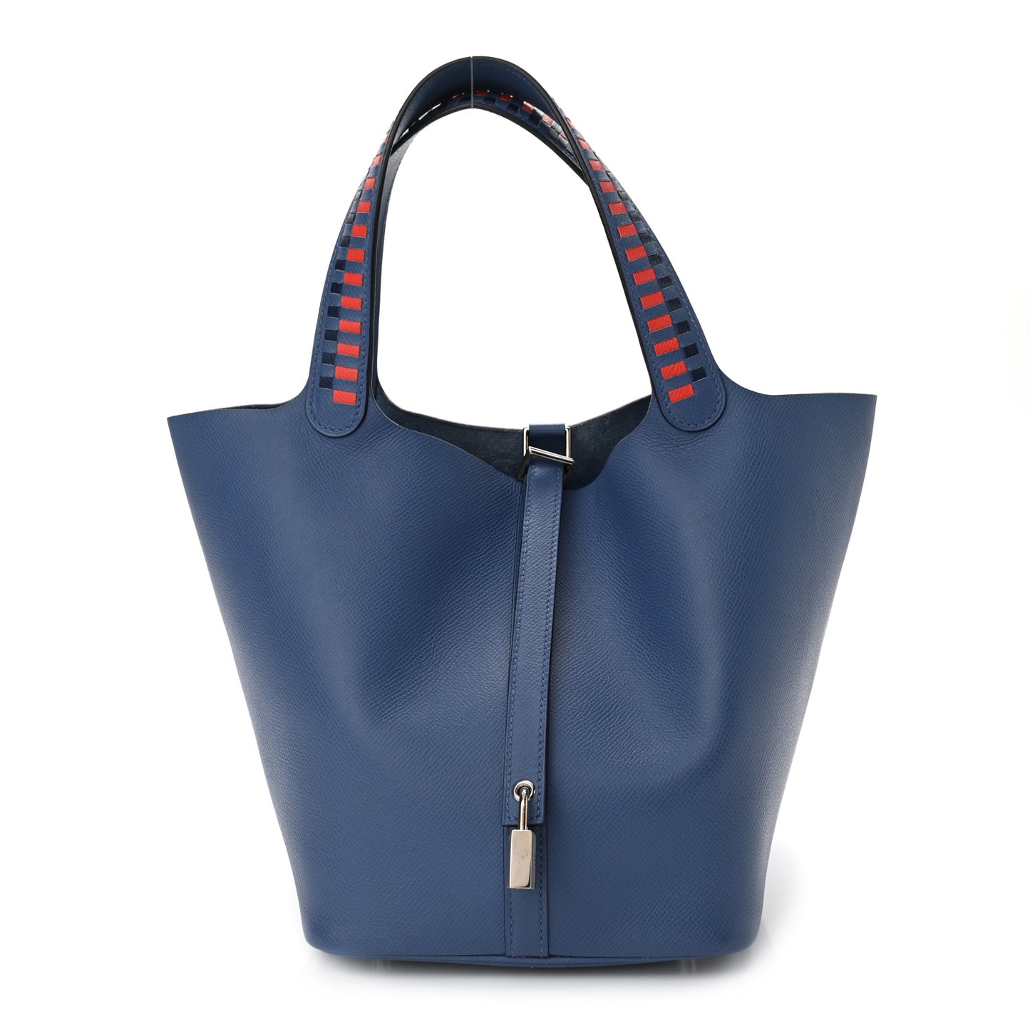 Epsom Tressage De Cuir Picotin Lock 22 MM Bleu Encre Brique Black