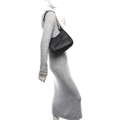 Prada Vitello Daino Chain Braided Hobo Black 2 of 11