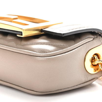 Fendi Nappa Matisse FF Embossed Nano Chain Baguette Tortora 9 of 9