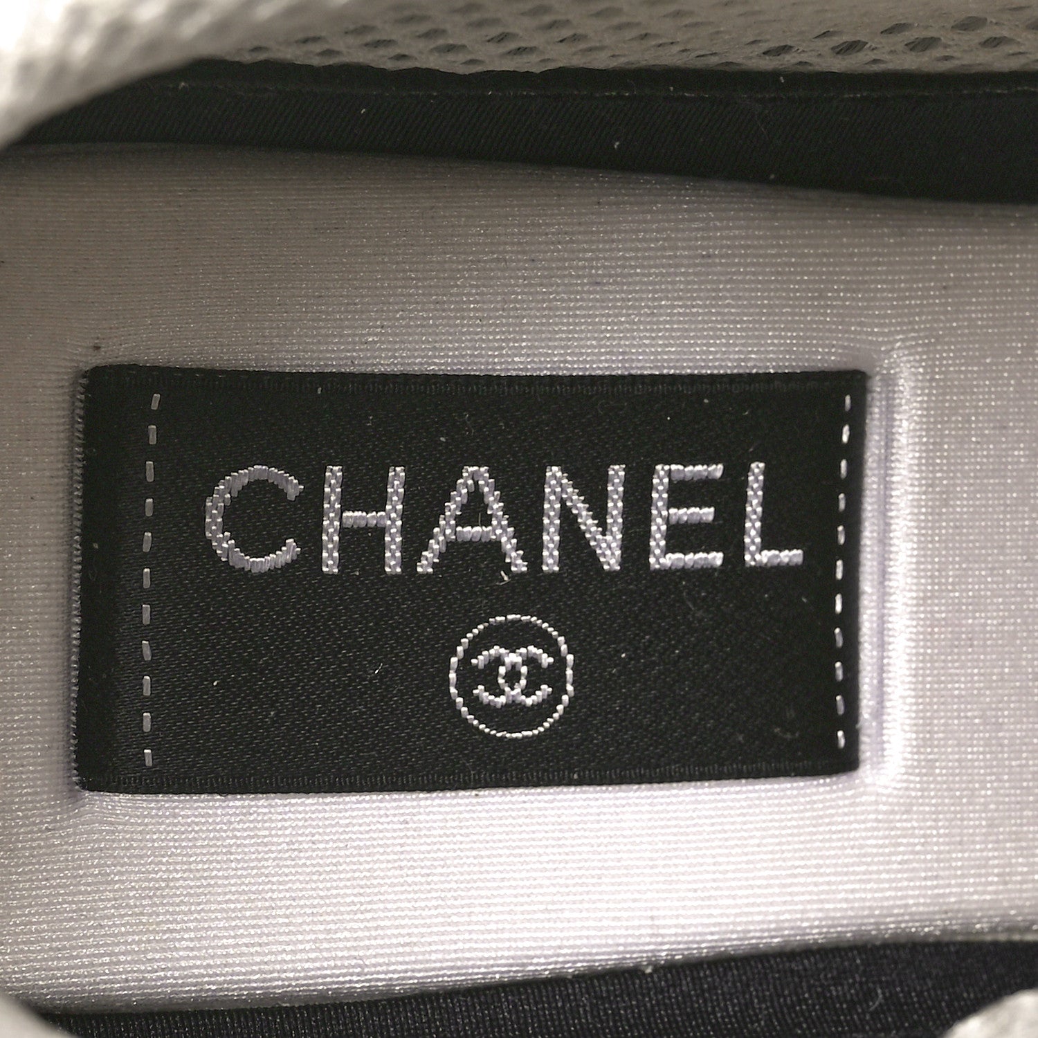 Chanel Fabric Suede Calfskin Logo Sneakers 41 White Light Gray 6 of 9