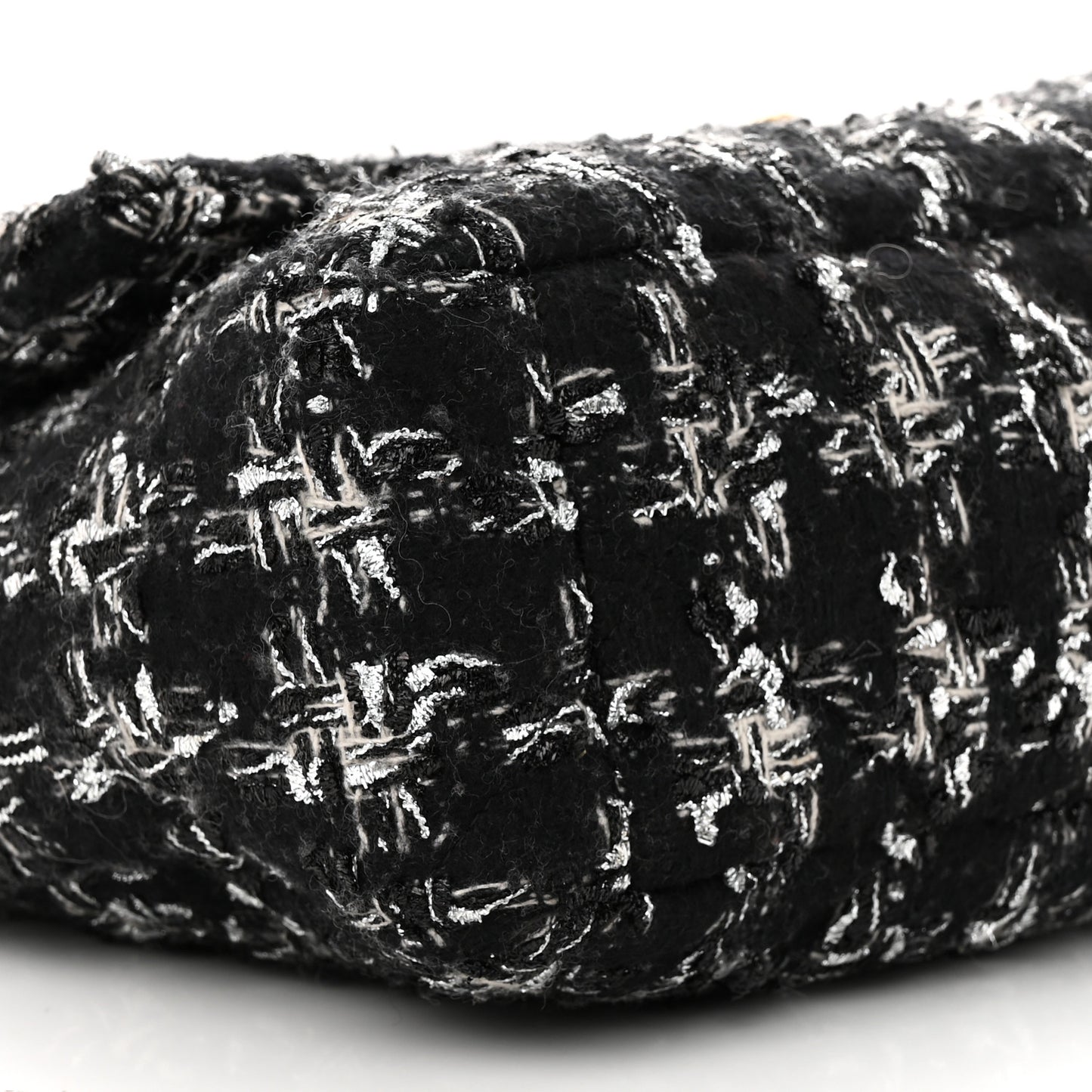 Tweed Quilted Large Chanel 19 Flap Black Silver Ecru