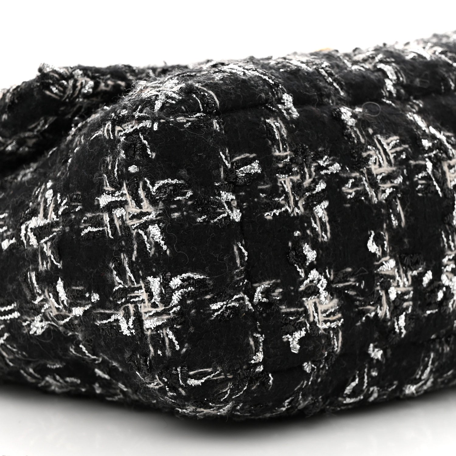 Chanel Tweed Quilted Large Chanel 19 Flap Black Silver Ecru 9 of 11