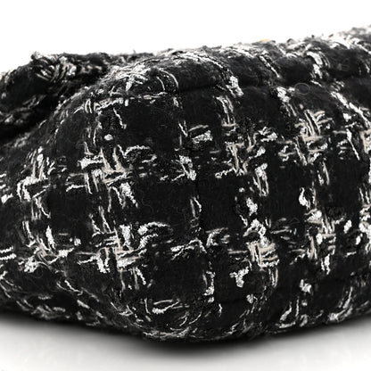 Chanel Tweed Quilted Large Chanel 19 Flap Black Silver Ecru 9 of 11