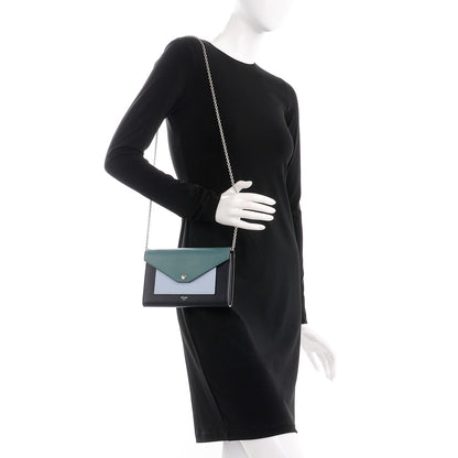 Celine Shiny Calfskin Large Pocket Flap On Chain Green Smoke 2 of 7