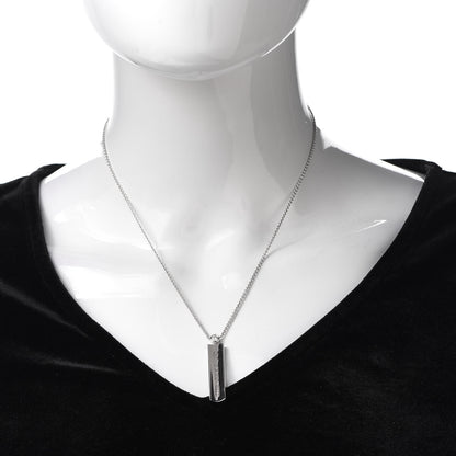 Tiffany 18K White Gold Diamond 1837 Bar Pendant Necklace 2 of 5