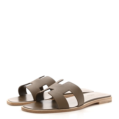 Hermes Epsom Oran Sandals 39 Etoupe 3 of 10