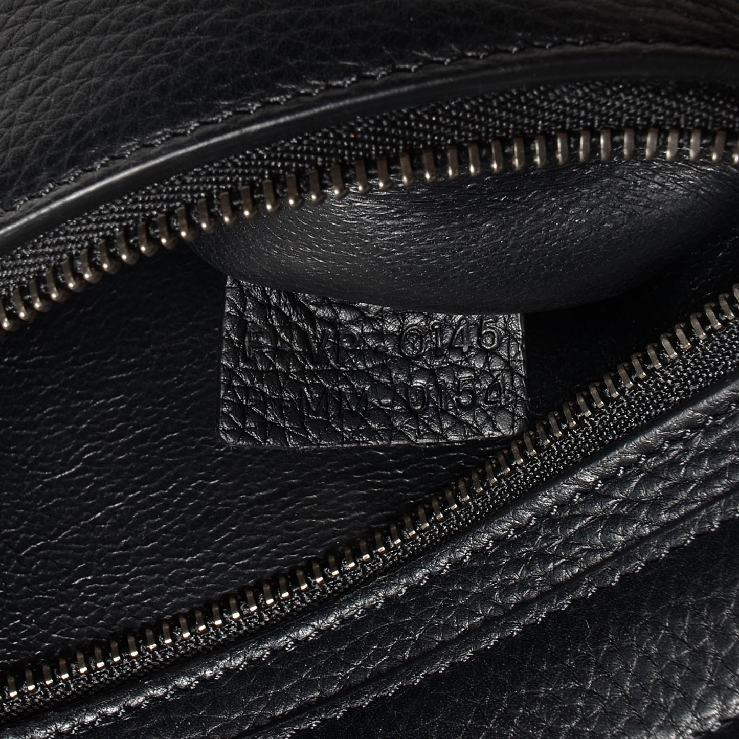 Drummed Calfskin Suede Small Trapeze Black