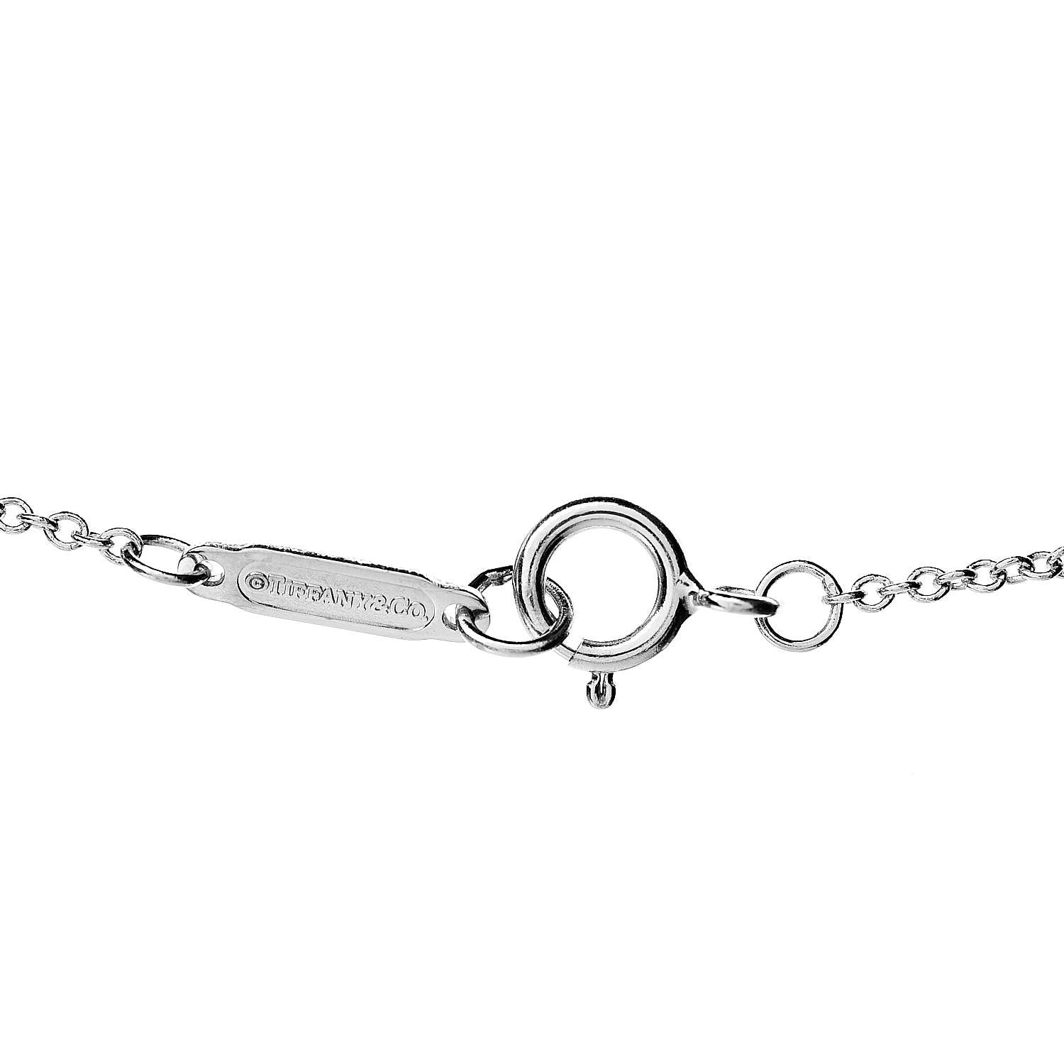 Tiffany 18K White Gold Diamond Mini Metro Horseshoe Pendant Necklace 5 of 7