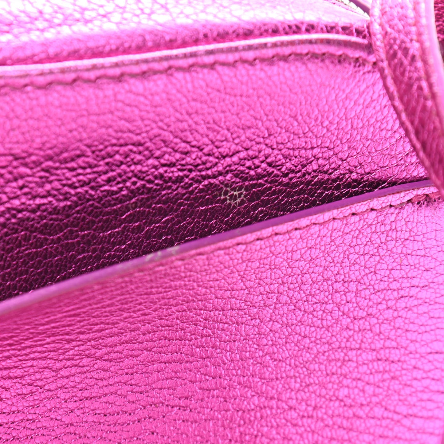 Metallic Goatskin Logo XS Everyday Camera Bag Rose Fuchsia Black
