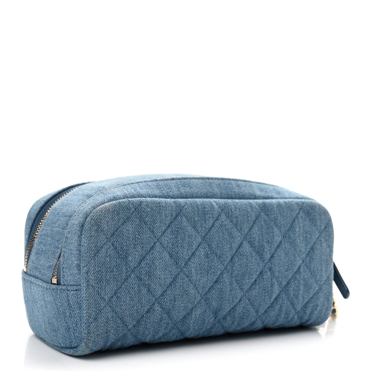 Denim Quilted Toiletry Case Blue