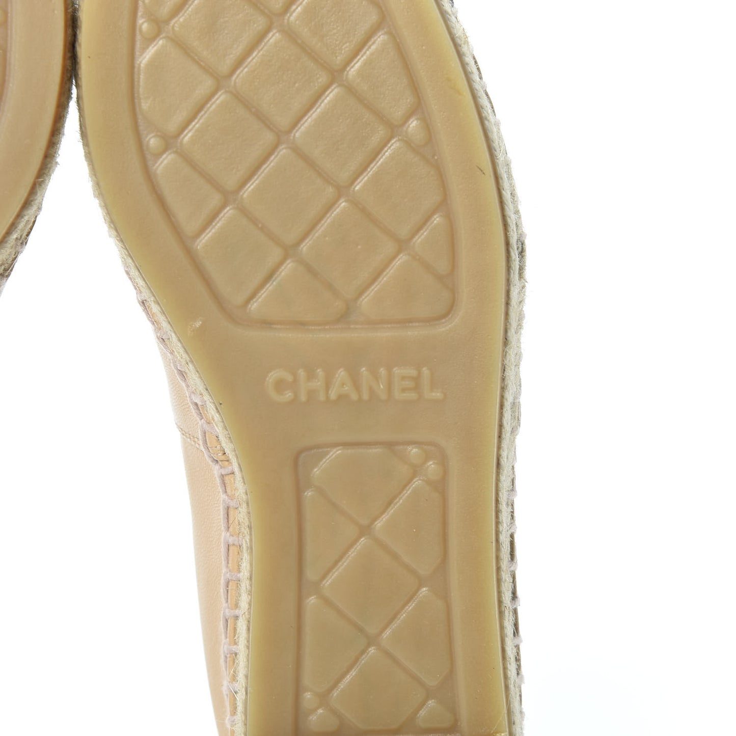 Lambskin CC Espadrilles 36 Beige Black