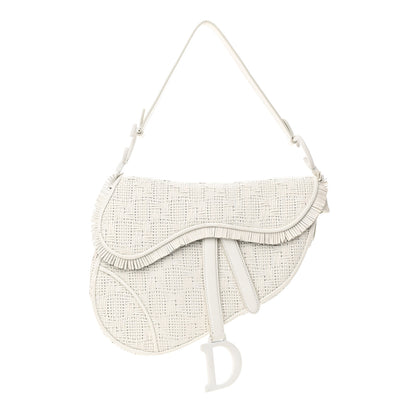 Christian Dior Ultra Matte Woven Saddle Bag White 1 of 12