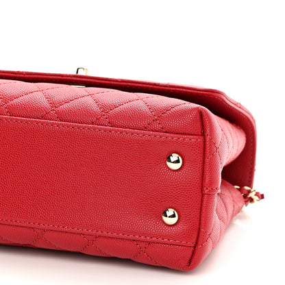 Chanel Caviar Quilted Mini Coco Handle Flap Red 9 of 9
