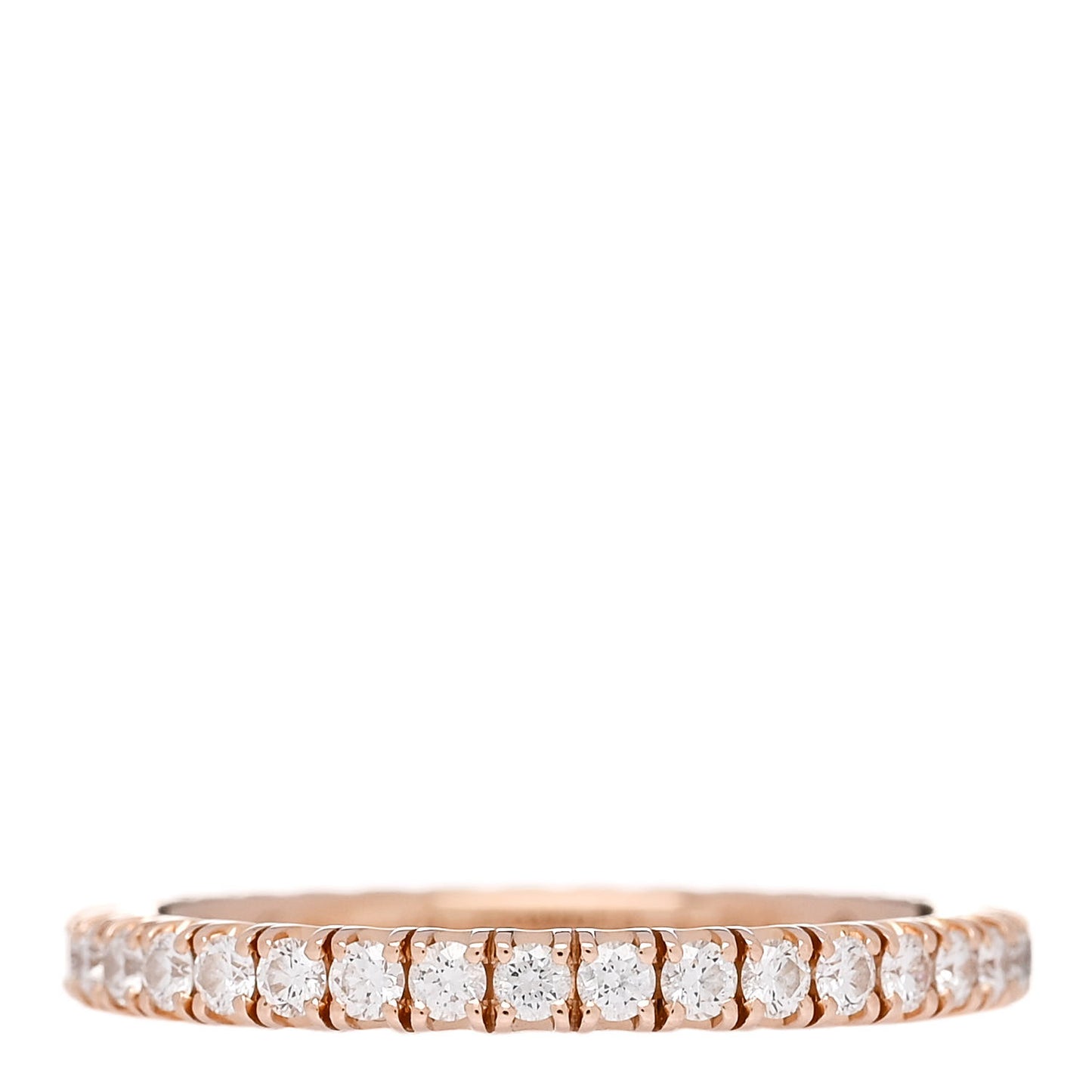 18K Pink Gold Diamond 2mm Etincelle de Cartier Wedding Band Ring 49 5