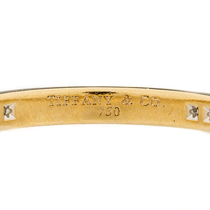 Tiffany 18K Yellow Gold Diamond 2mm Channel Set Band Ring 52 6 4 of 5