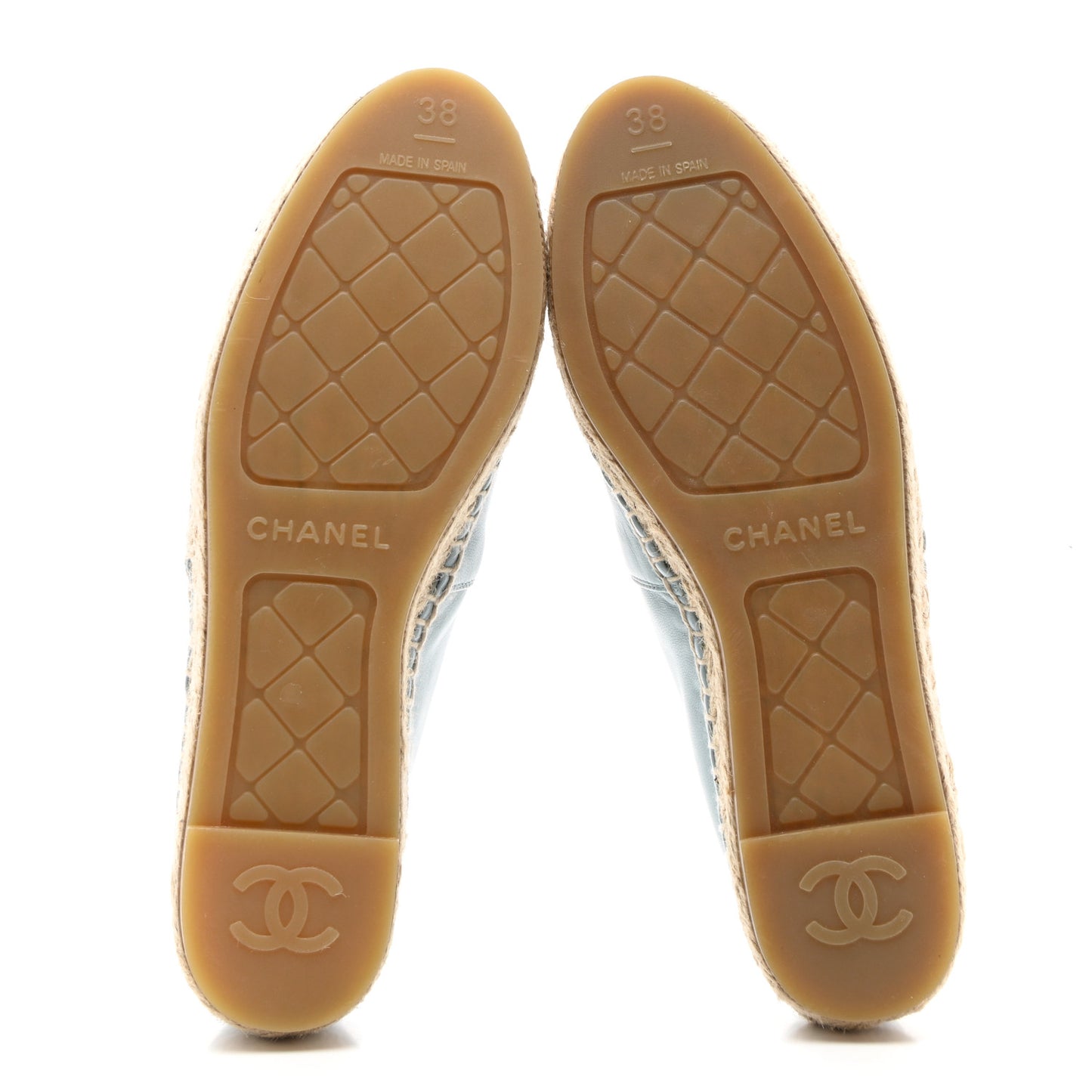 Lambskin CC Espadrilles 38 Light Blue Black