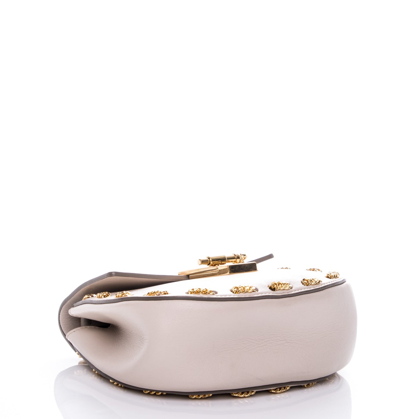 Calfskin Mini Drew Chain Shoulder Bag Abstract White