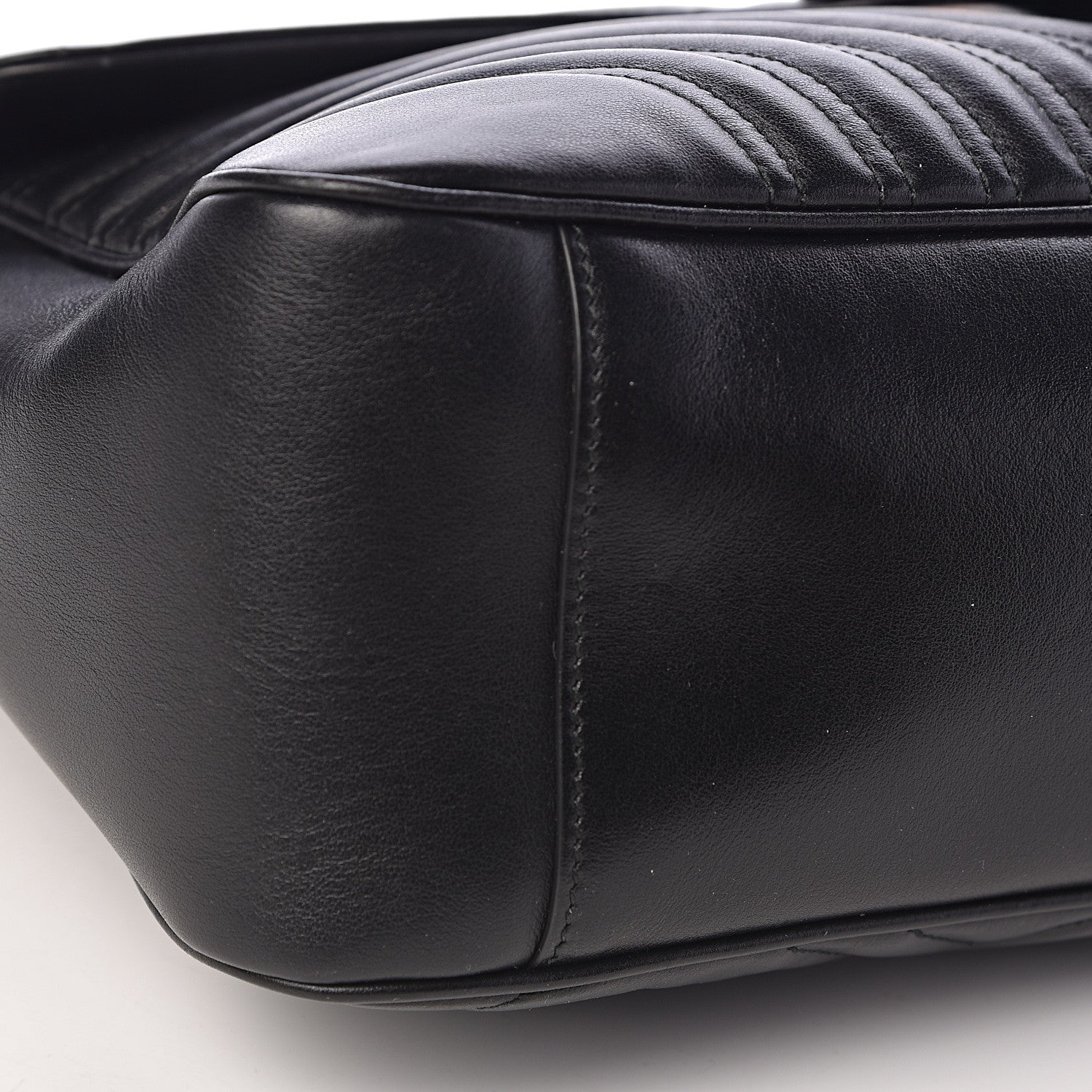 Gucci Calfskin Matelasse Large GG Marmont Shoulder Bag Black 10 of 12