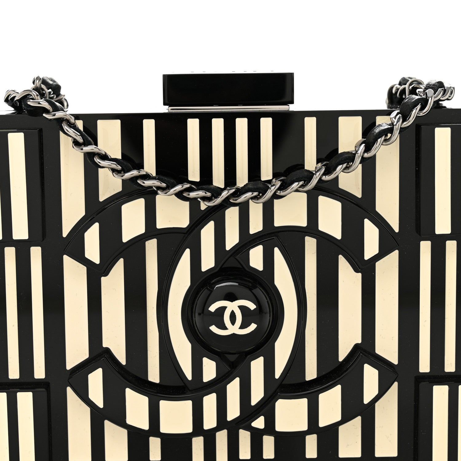Chanel Plexiglass Barcode Boy Brick Lego Clutch Black 7 of 10