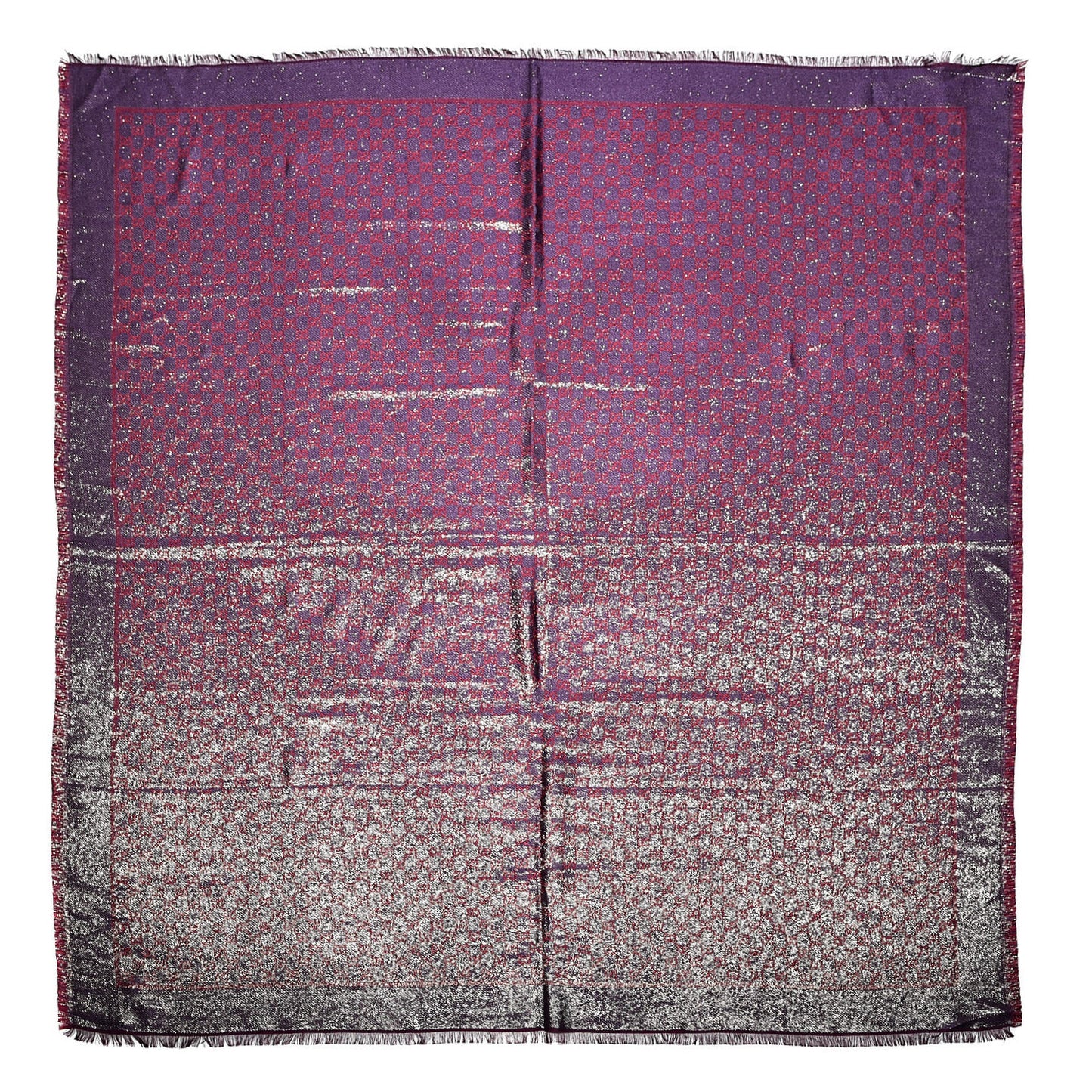 Viscose Cotton Shiny GG Jacquard Shawl Parma Violet Red