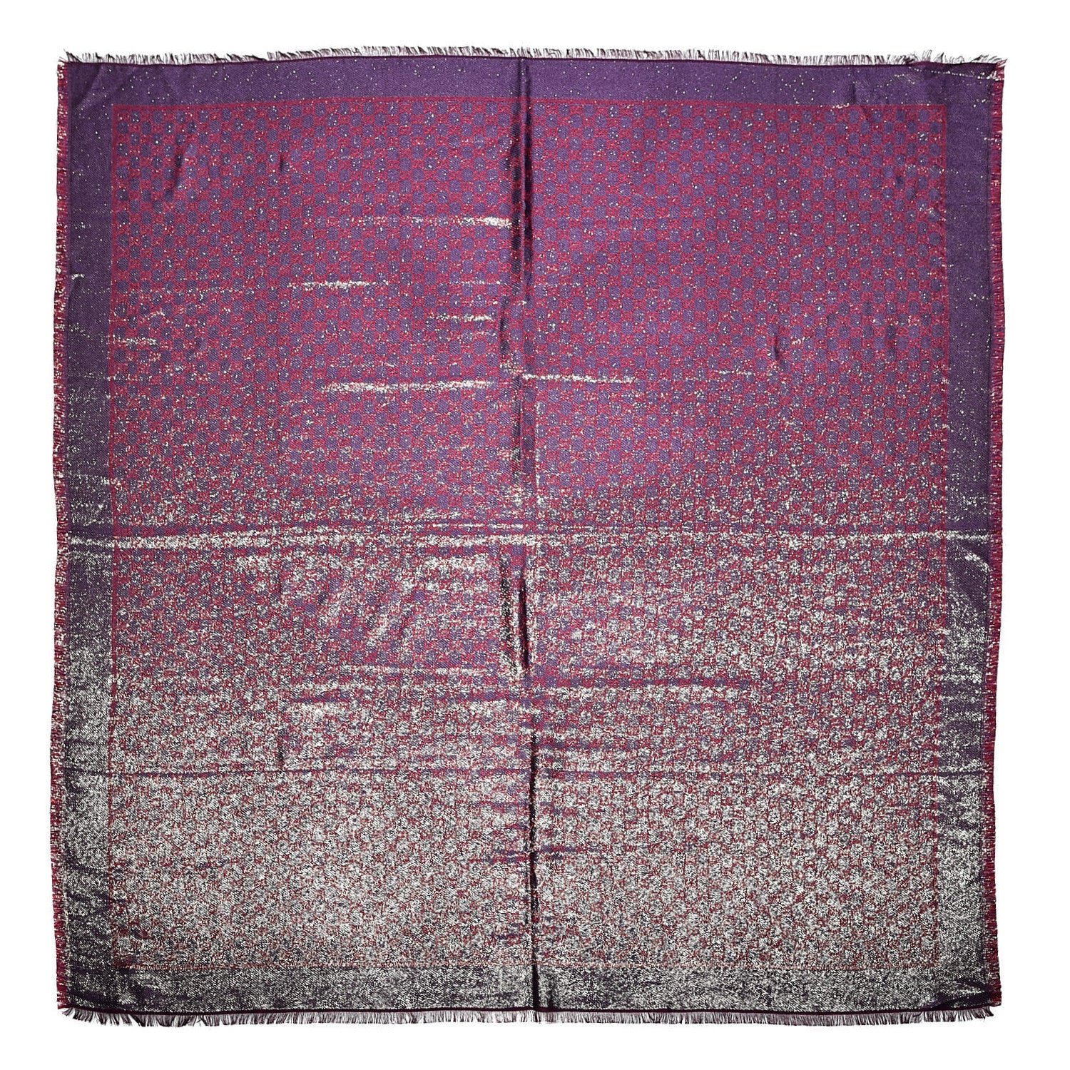 Gucci Viscose Cotton Shiny GG Jacquard Shawl Parma Violet Red 1 of 7