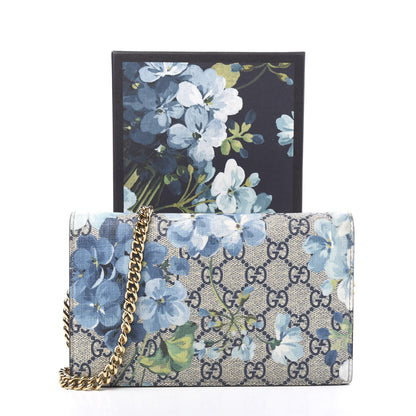Gucci GG Supreme Monogram Blooms Chain Wallet Blue 8 of 8