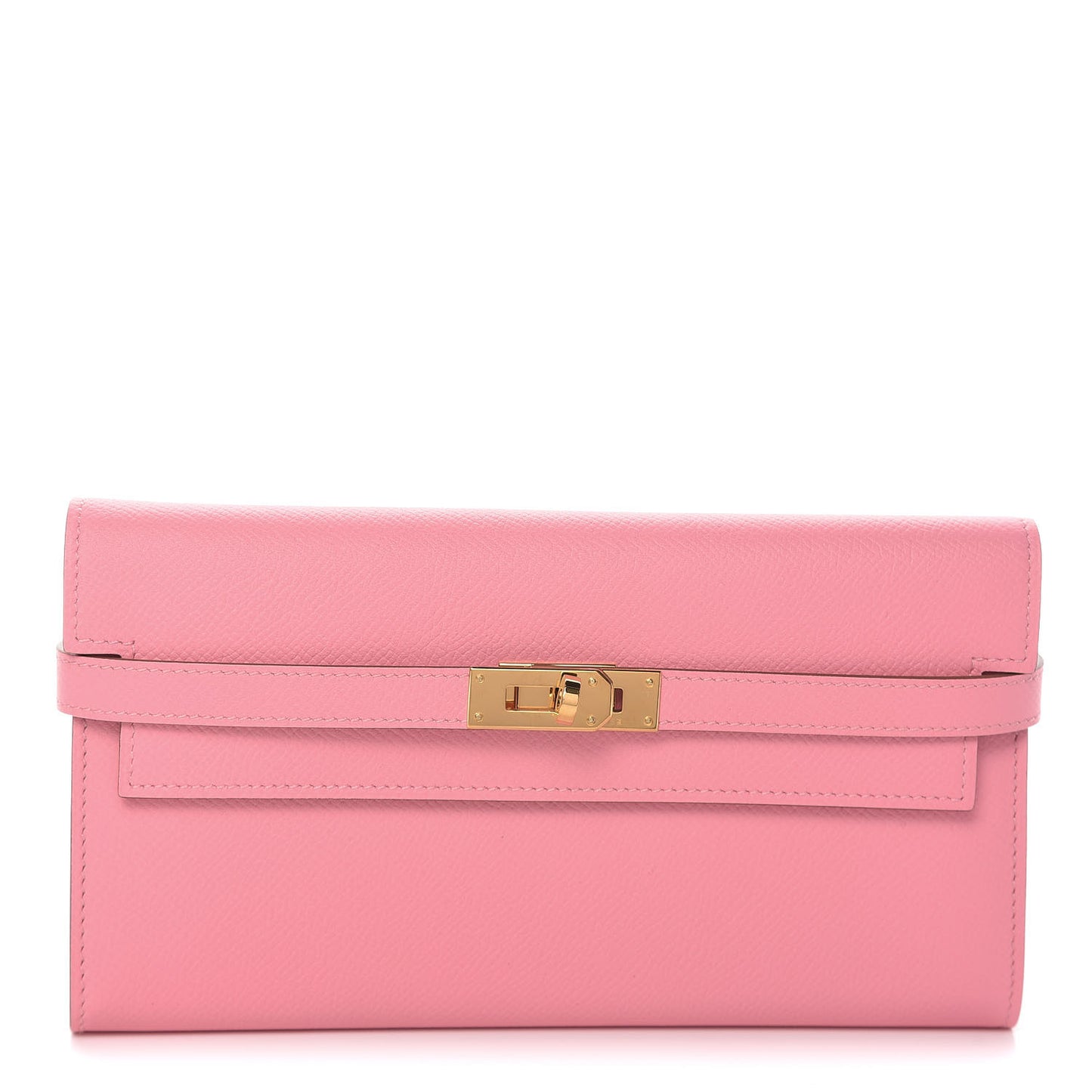 Epsom Kelly Longue Wallet Rose Confetti