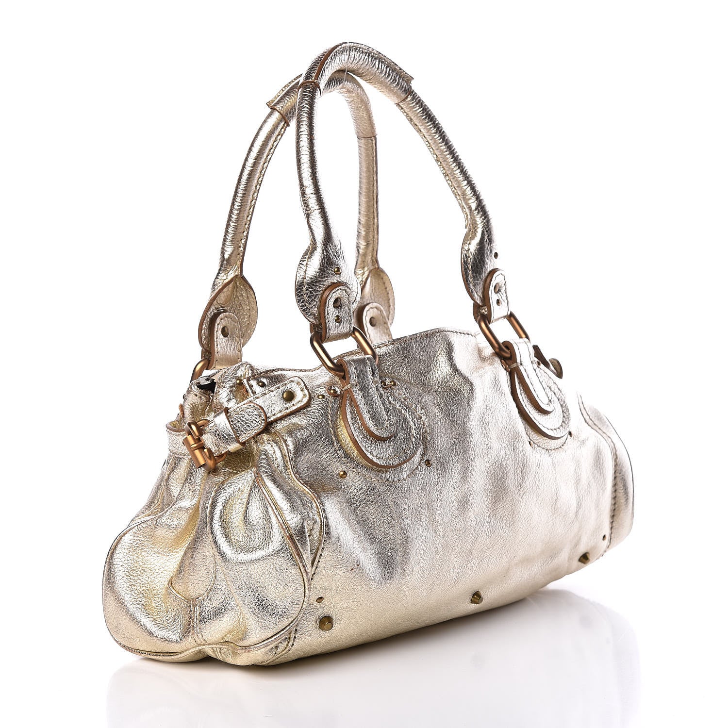 Chloe Metallic Calfskin Paddington Satchel Gold 3 of 13